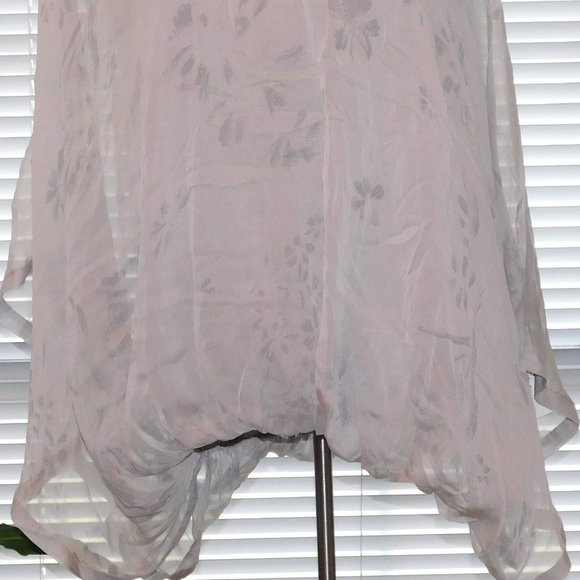 NWT Gray Print Silk Blouse BACI One Size O/S S M L  Made in Italy - Picture 2 of 5